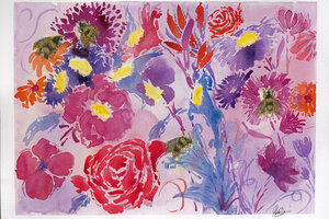 Artwork entitled 'Bees and Flowers III" by John Gordon 