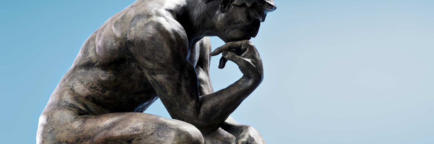 The Thinker statue by Rodin