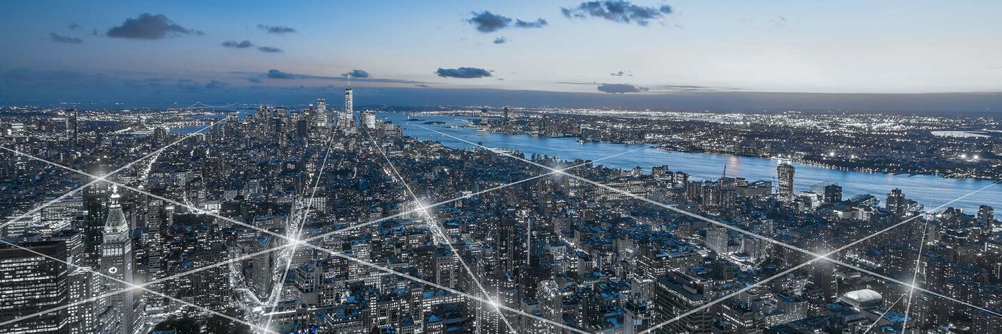 The network of city in New York concept