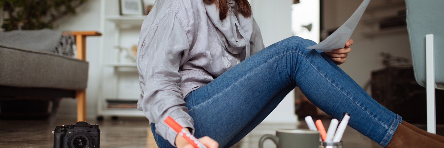 writer working on the floor